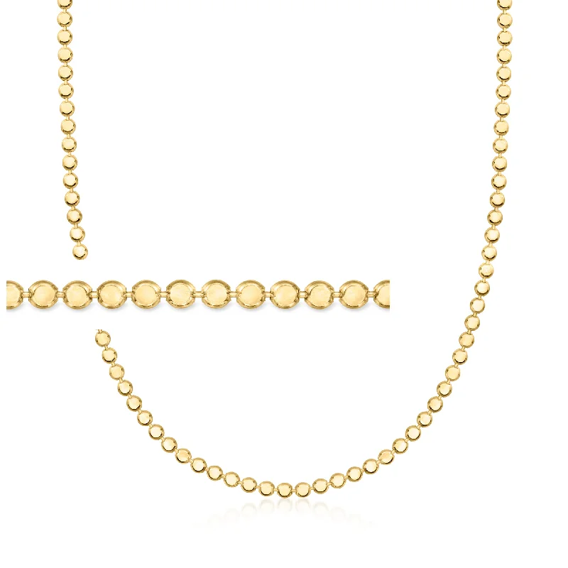 Bead weave necklaces-RS Pure by Ross-Simons Italian 18kt Gold Vermeil Flat-Bead Necklace