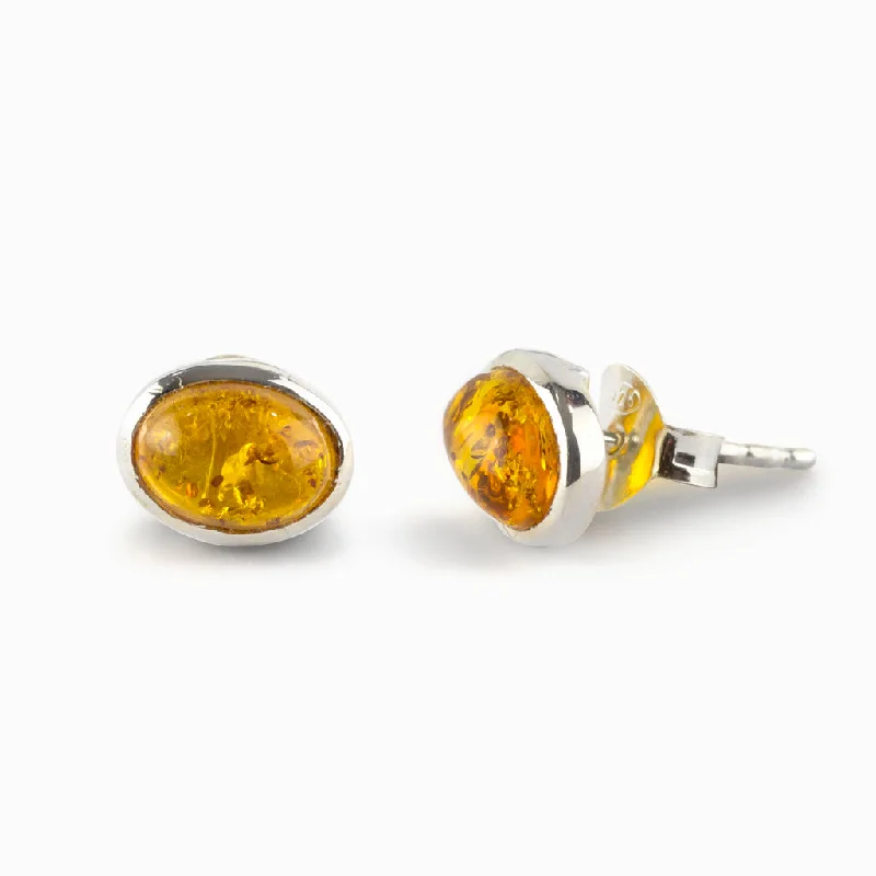 Emerald stone rings-Turquoise stone earrings-Amber Stud Earrings