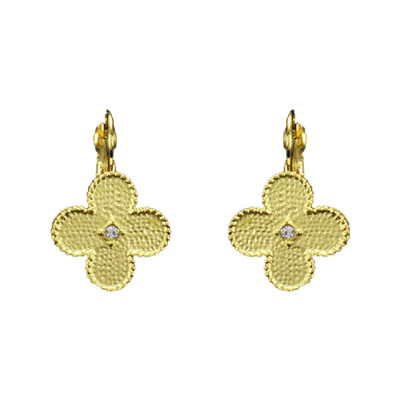 Alloy metal rings-Sea theme earrings-Gold flower