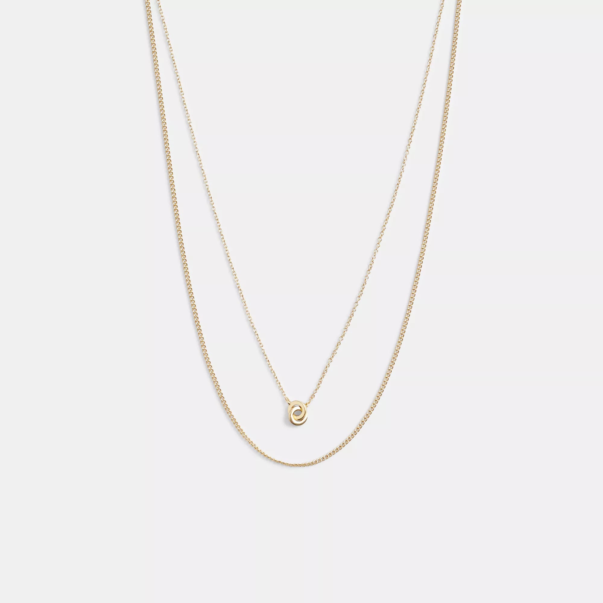 Drape-style necklaces-Coach Outlet Delicate Interlocking Layered Necklace