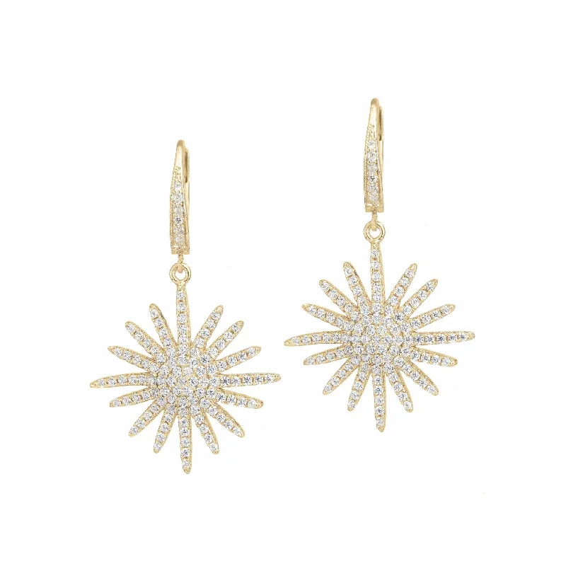 Thick geometric rings-Loop knot earrings-Starburst | Drop Earrings