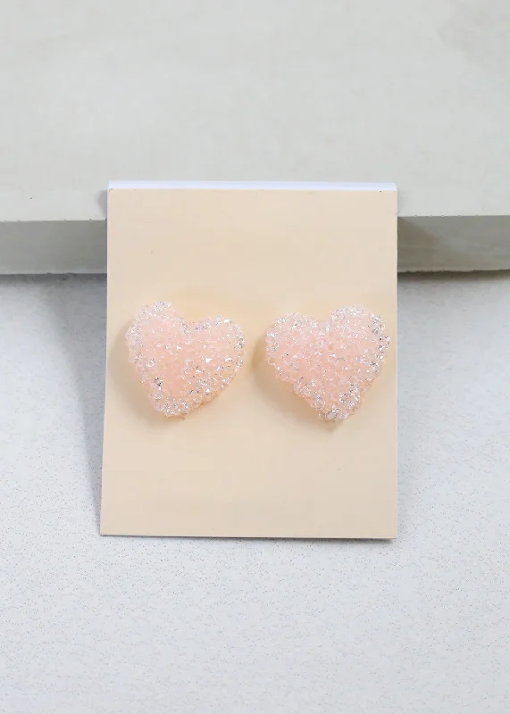 Tide shape rings-Thin rose earrings-Crystalized Heart Earrings