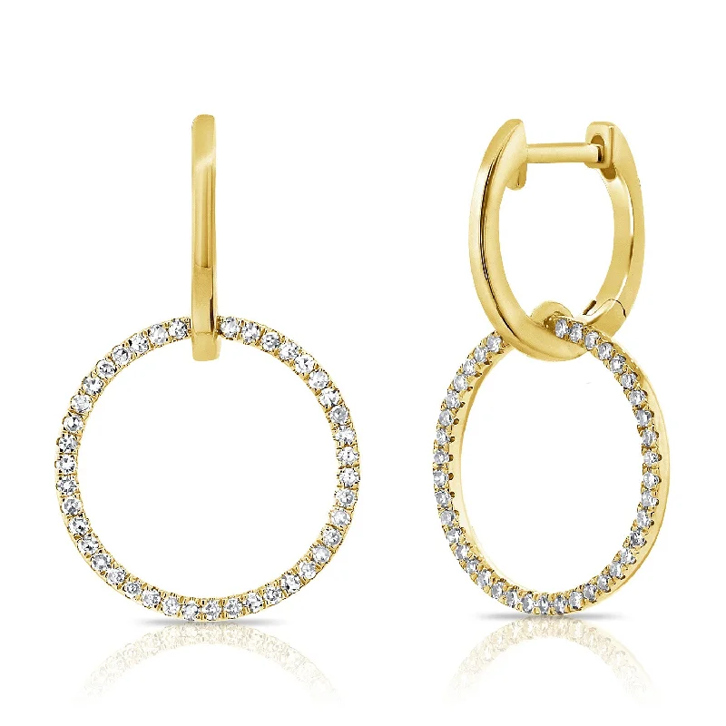 Thin hoop earrings-Smooth stud earrings-14K GOLD DIAMOND MAXINE EARRINGS