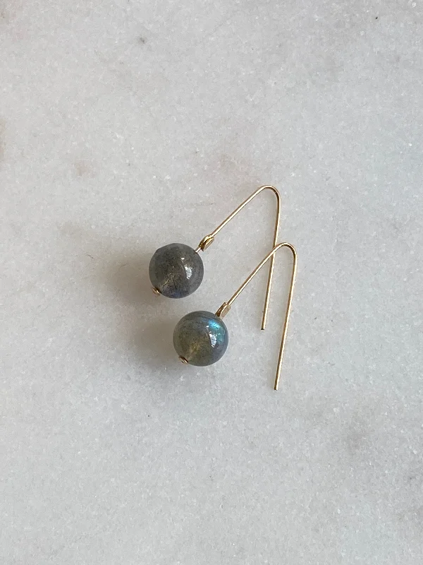 Glossy enamel rings-Antique clip earrings-INTUITION | LABRADORITE INTENTION EARRINGS