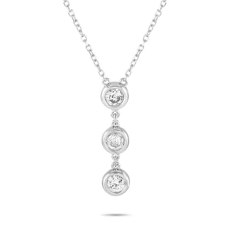 Spirit eye necklaces-LB Exclusive 14K White Gold 0.25 ct Diamond Pendant Necklace