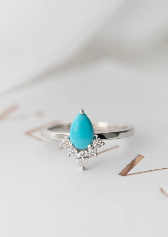 The Celeste Ring | .76ct Natural Turquoise | White Gold