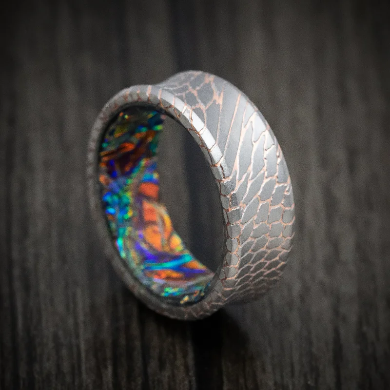 Superconductor Men's Ring with Dichrolam Sleeve Custom Made Band