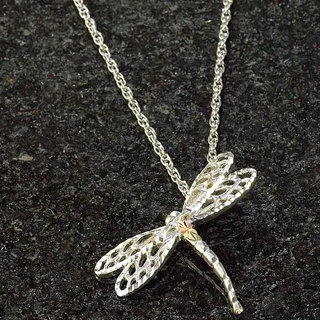 Full bib necklaces-Silver Dragonfly