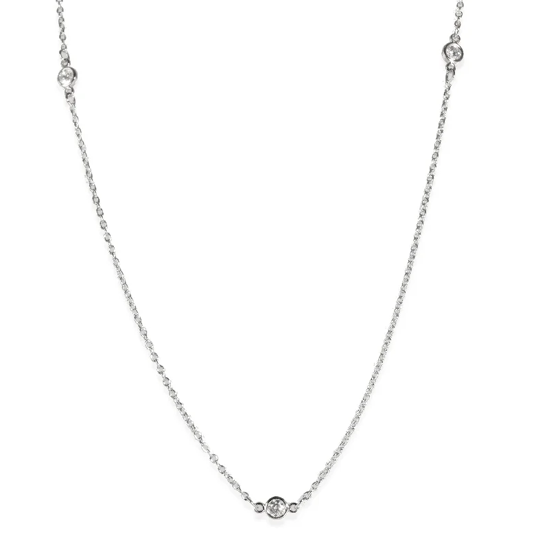 Angled design necklaces-Tiffany & Co. Elsa Peretti 5 Station Diamonds by the Yard Neclace, Platinum