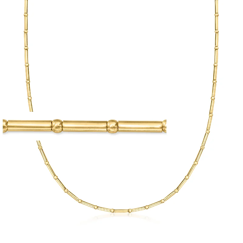 Tide shape necklaces-RS Pure by Ross-Simons Italian 18kt Gold Vermeil Ball and Bar Station Necklace