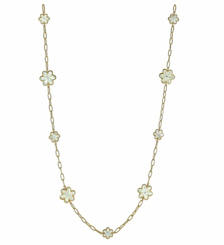 Drape-style necklaces-Eadie Necklace In Mother Of Pearl