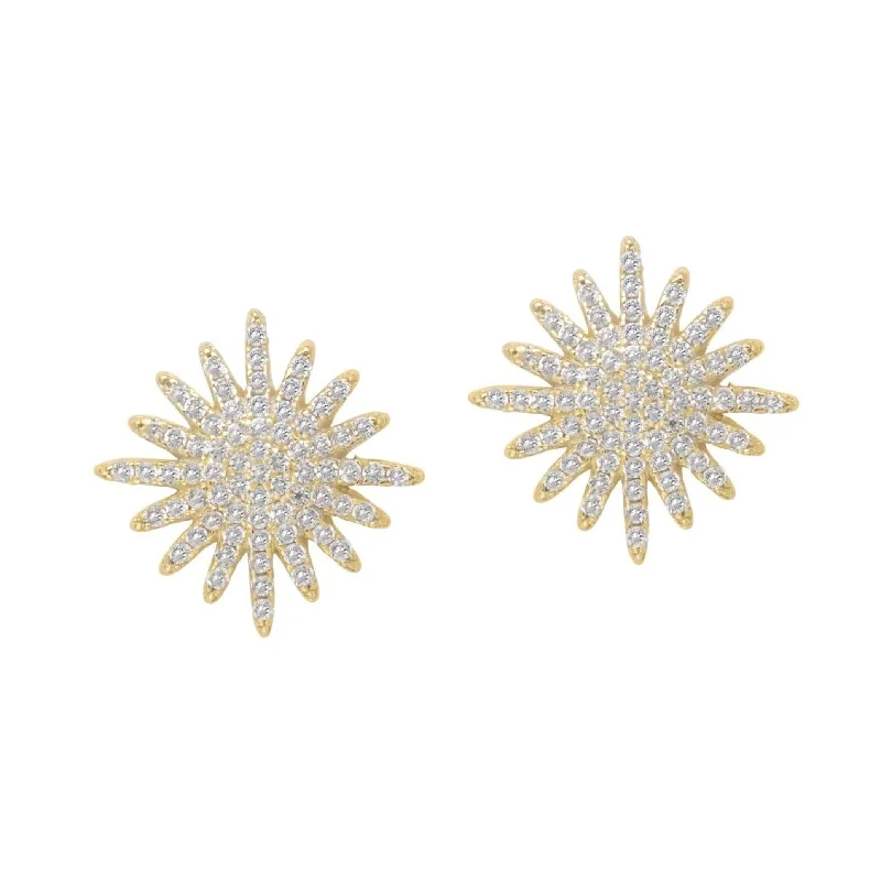 Thin hoop earrings-Vintage coin earrings-Starburst | Stud Earrings