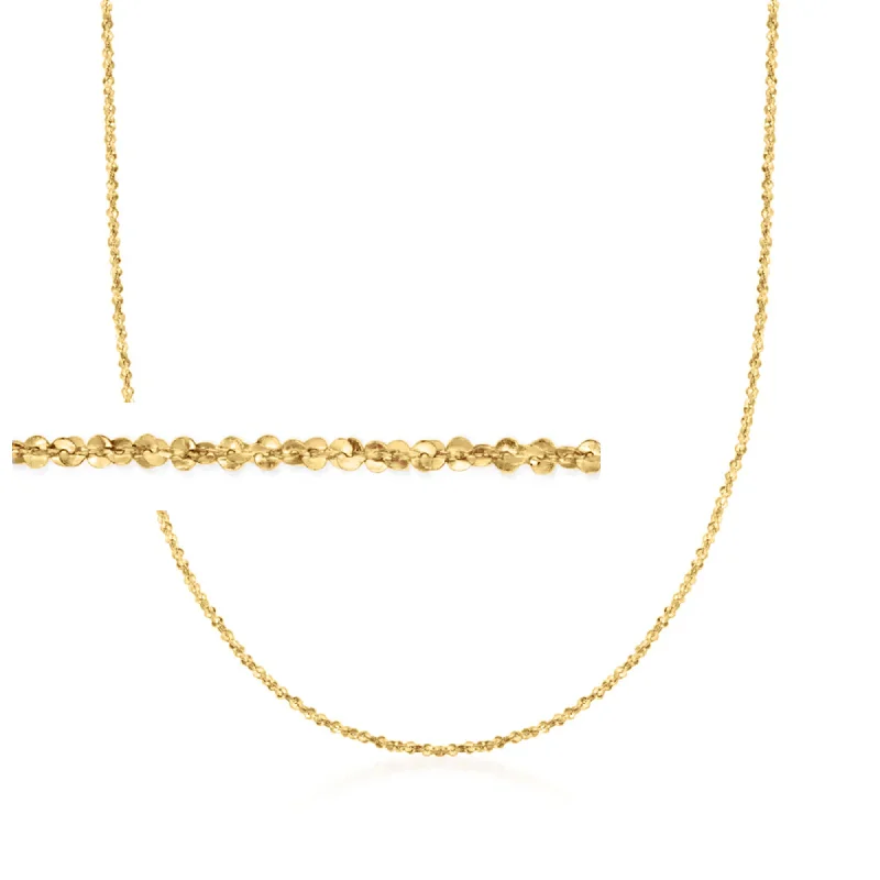 Aged silver necklaces-Ross-Simons Italian 1mm 14kt Yellow Gold Crisscross Chain Necklace