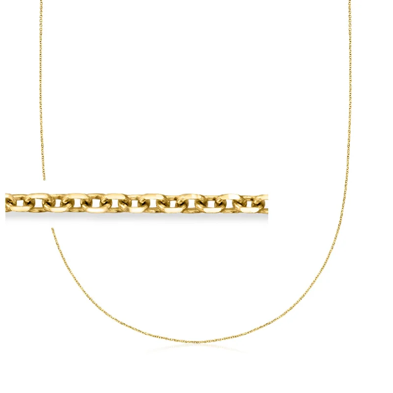 Soft cord necklaces-Canaria 1.1mm 10kt Yellow Gold Diamond-Cut Cable-Chain Necklace