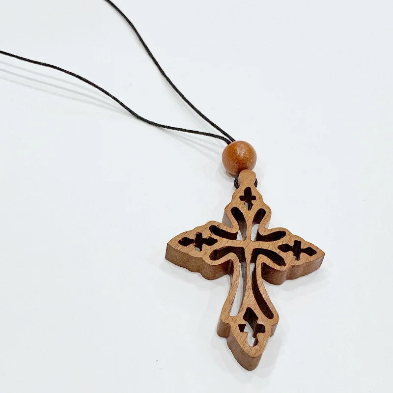 Delicate filigree necklaces-Estate Collection Necklace - Wooden Cross