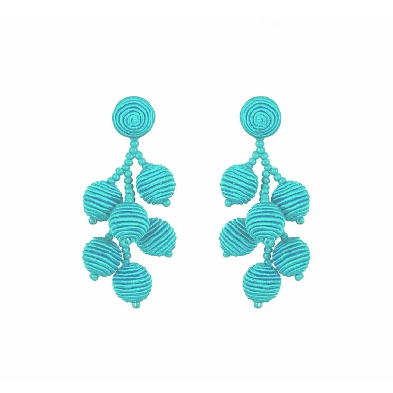 Heavy ring earrings-Loop knot earrings-Turquoise Mini Gumball