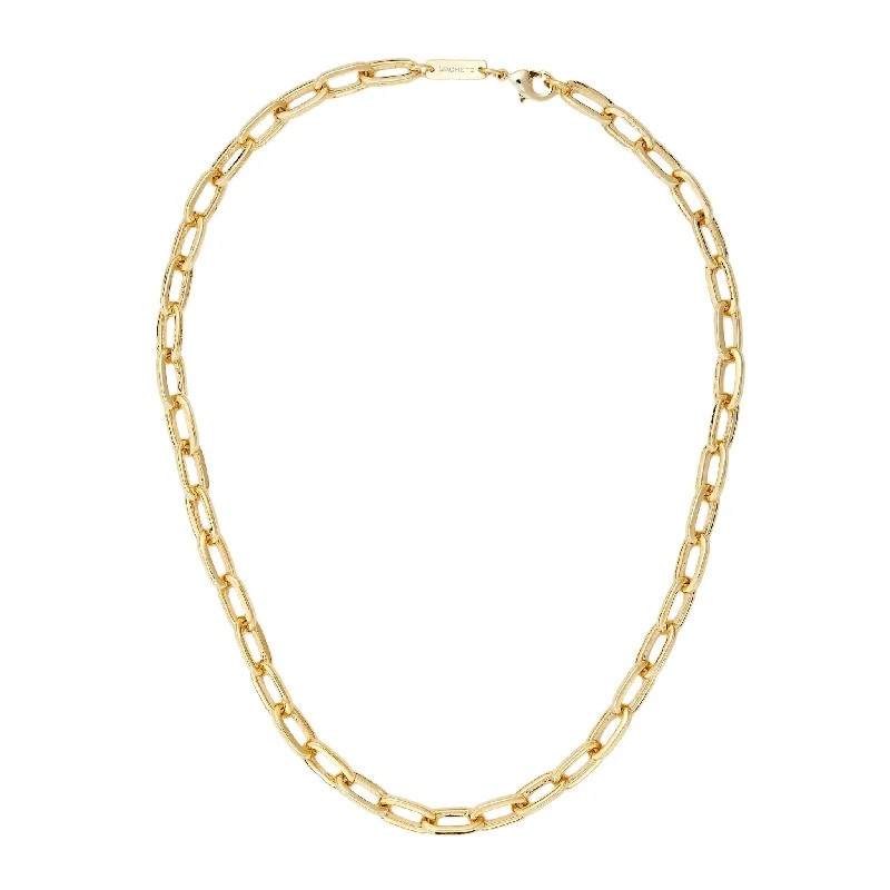 Twine weave necklaces-Grande Oval Link Necklace in Gold