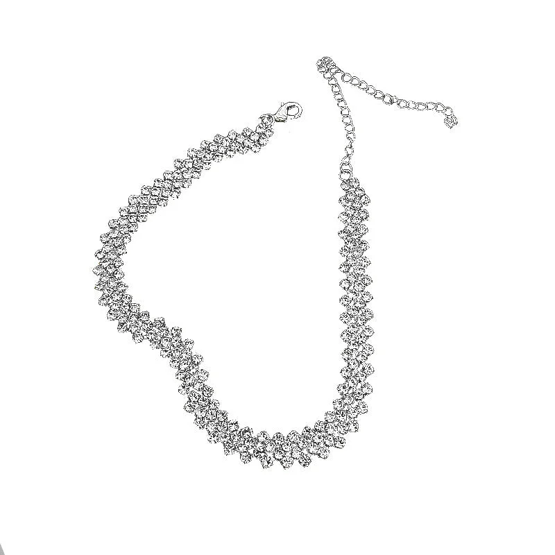 Fine bead necklaces-Simple Diamond Choker Necklace