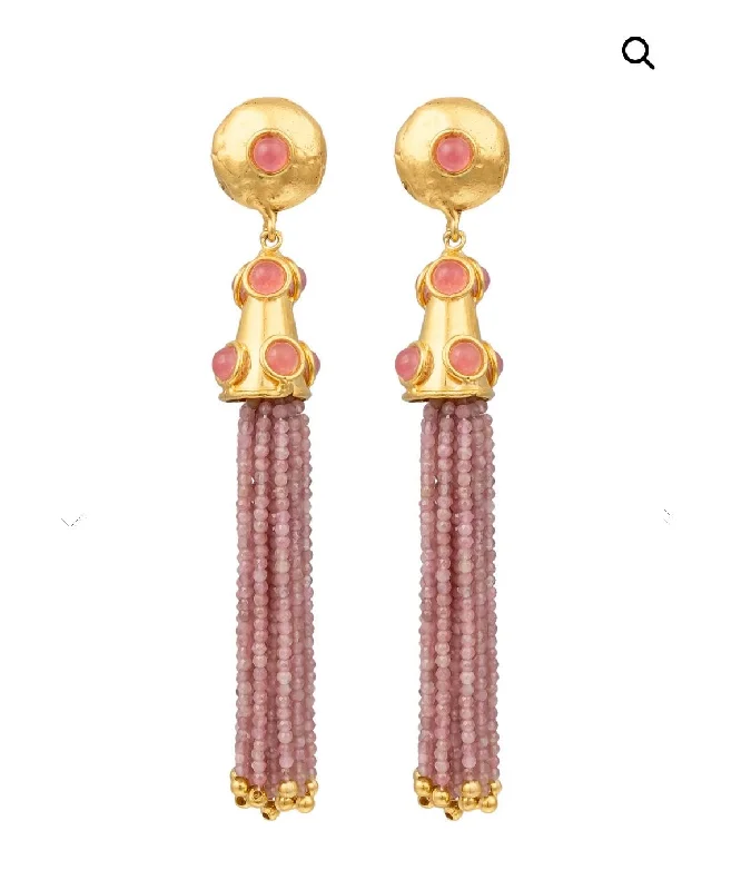 Dual-tone earrings-Fox wing earrings-Gio Pink Jade