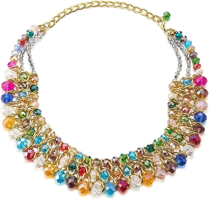 Parent birthstone necklaces-Products 18K Gold Multi Gemstone Necklace