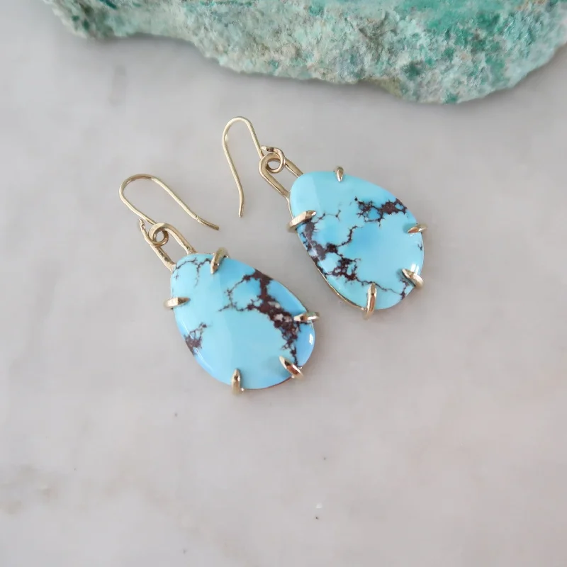 Firm chain necklaces-Golden Hills Turquoise Earrings No. 1