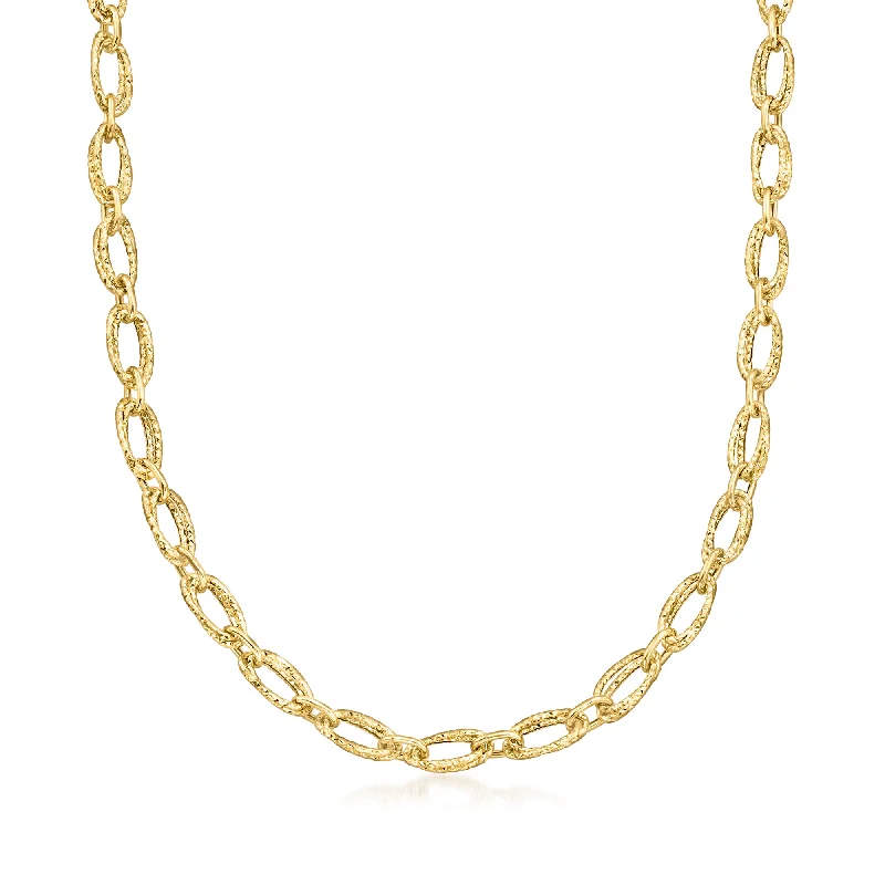 Alloy metal necklaces-Ross-Simons Italian 18kt Yellow Gold Oval-Link Necklace