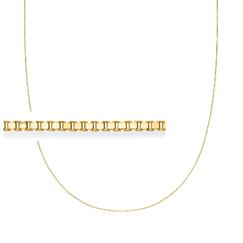 Lustrous pearl necklaces-Canaria 0.6mm 10kt Yellow Gold Box-Chain Necklace