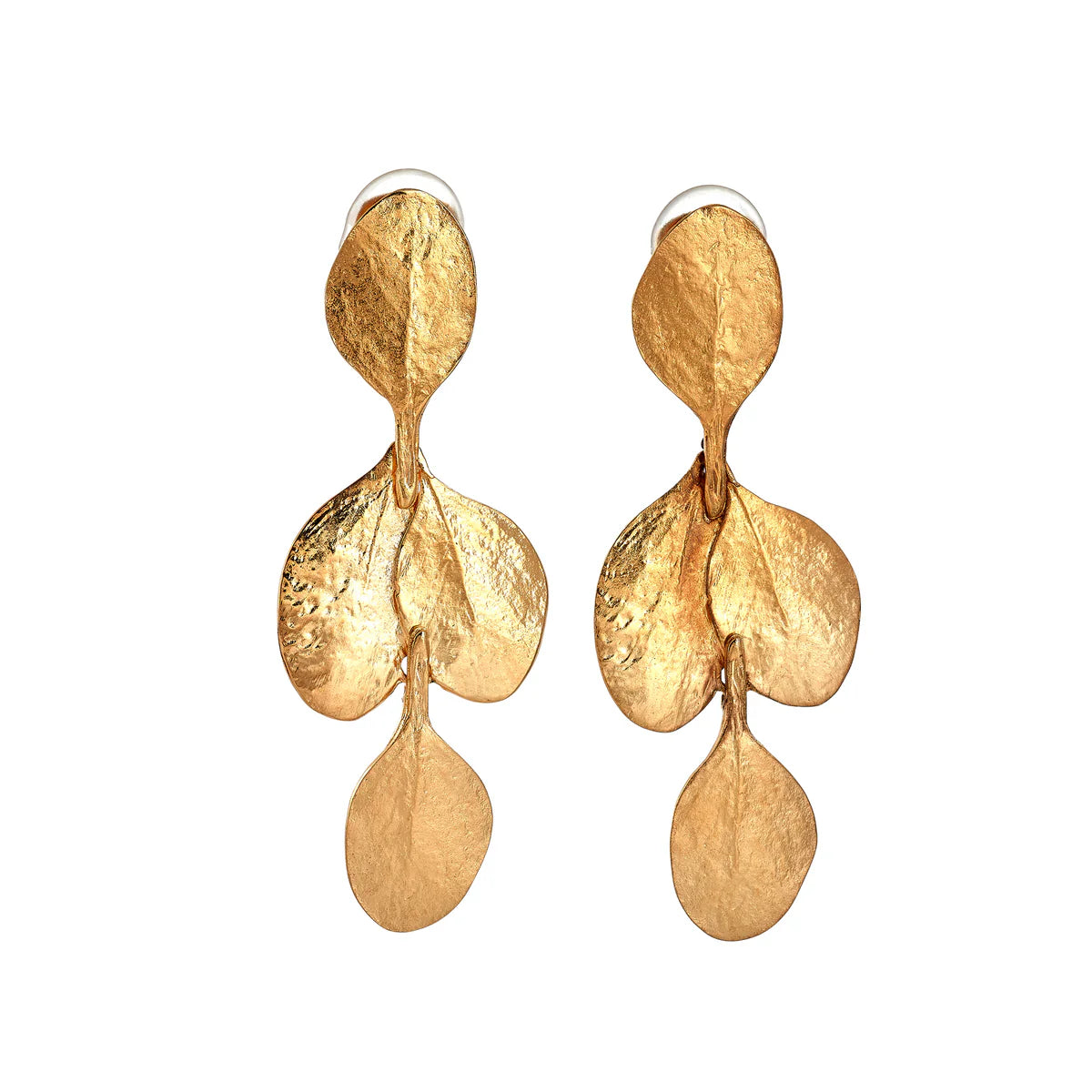 Victorian style earrings-Playful pair earrings-Golden Leaf Drop Clip