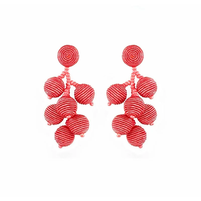 Shiny star earrings-Rose motif earrings-Coral Mini Gumdrops