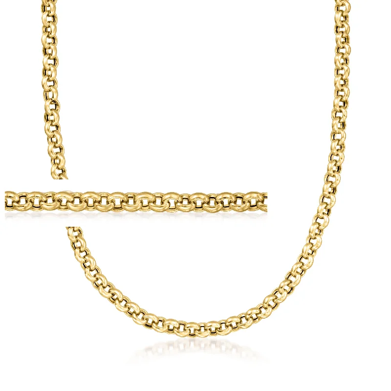 Snap clasp necklaces-Ross-Simons Italian 18kt Yellow Gold Rolo-Link Necklace