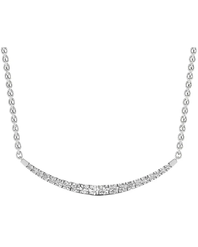 Bright druzy necklaces-1/2Ct Tw Smile Necklace