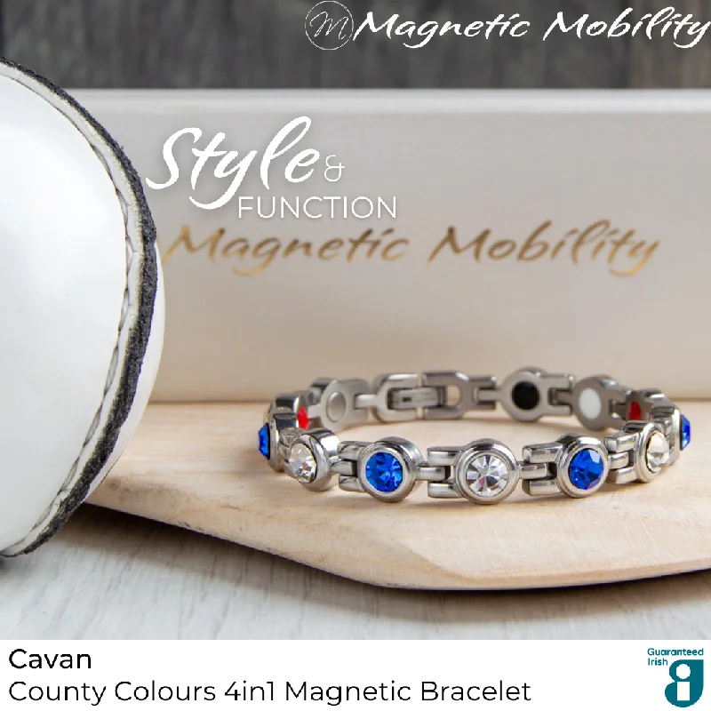 Thick gold bracelets-Cavan GAA County Colours Magnetic Bracelet