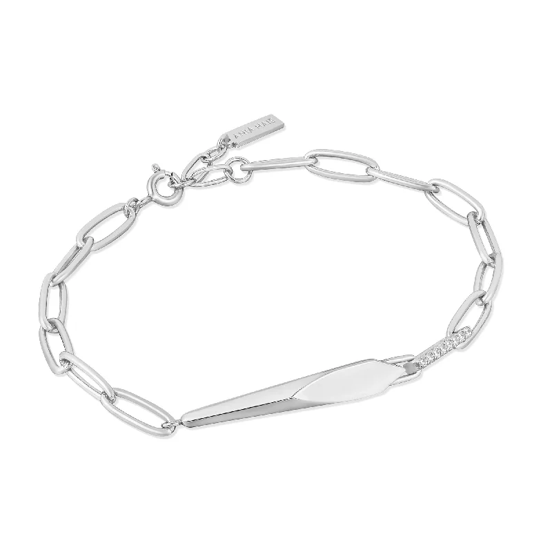 Hawk motif bangles-Ania Haie Silver Geometric Chunky Chain Bracelet B053-03H