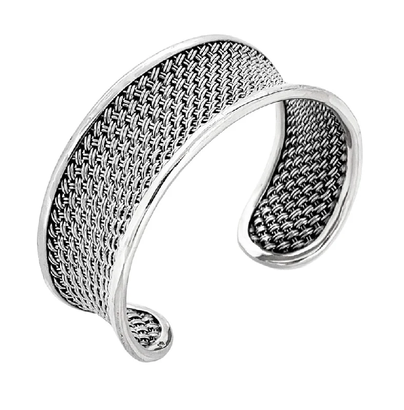 Thick chain bracelets-Women's Silver Cuff bangle Bracelet | Chunky Wide Silver Cuff For Girls