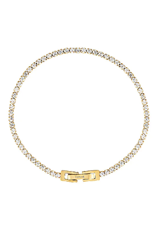 Thick gold bracelets-Tabitha Baby Tennis Bracelet | Gold