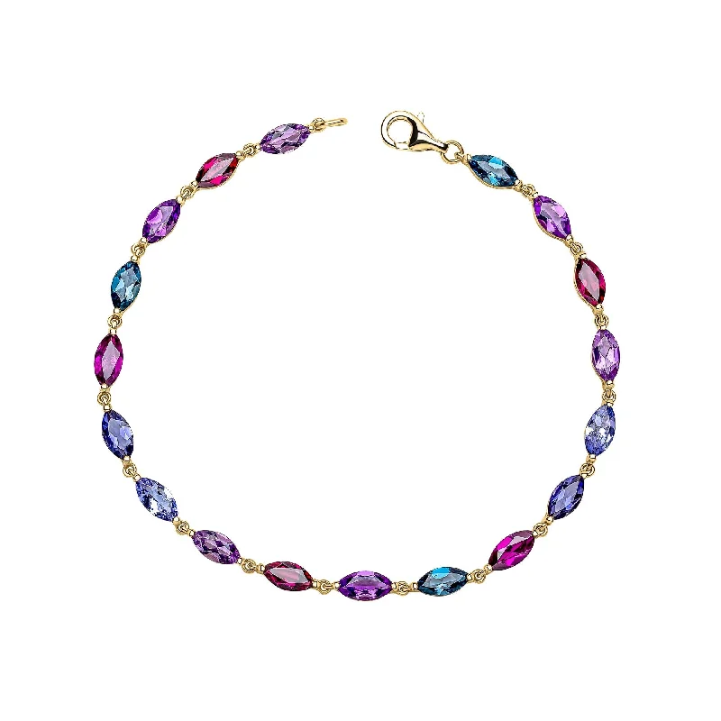 Thin wing bangles-9ct Gold Tanzanite Amethyst Garnet Topaz Bracelet GB530