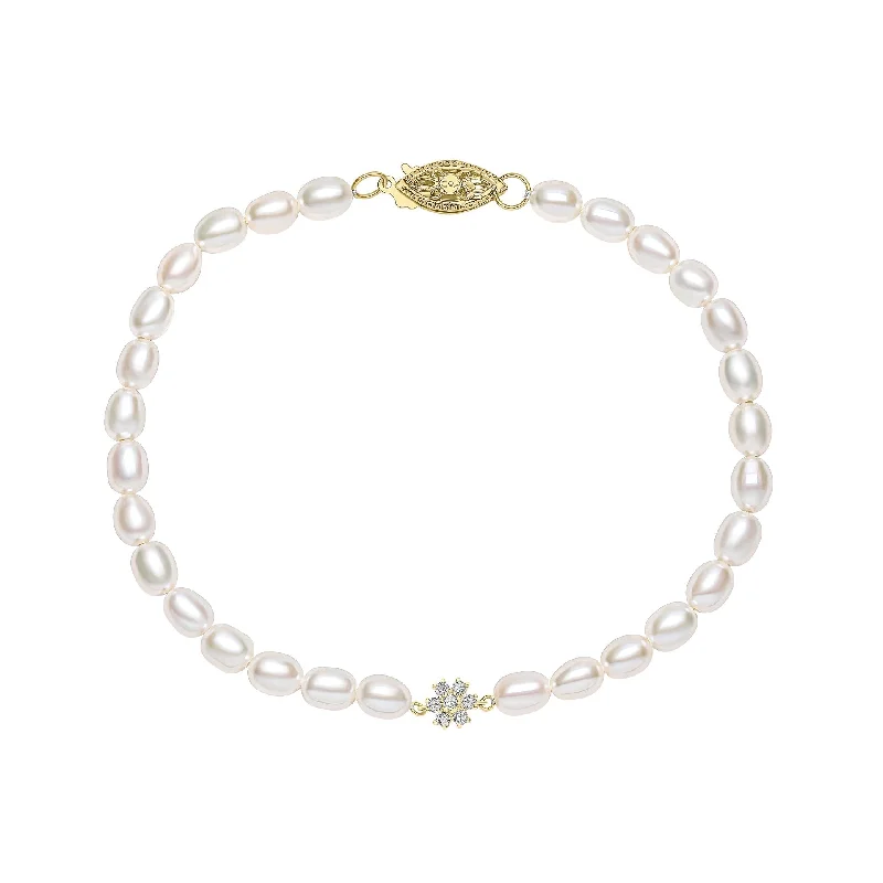 Soft cord bracelets-9ct Gold Freshwater Pearl Bracelet GB531W