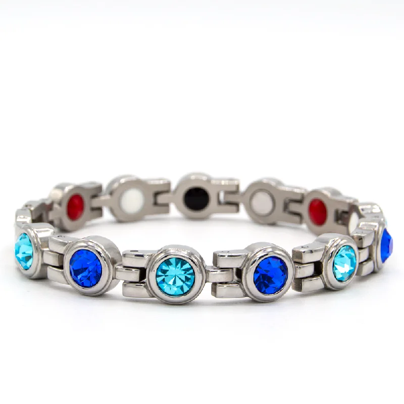 Bamboo weave bangles-True Blue Christmas 4in1 Magnetic Bracelet