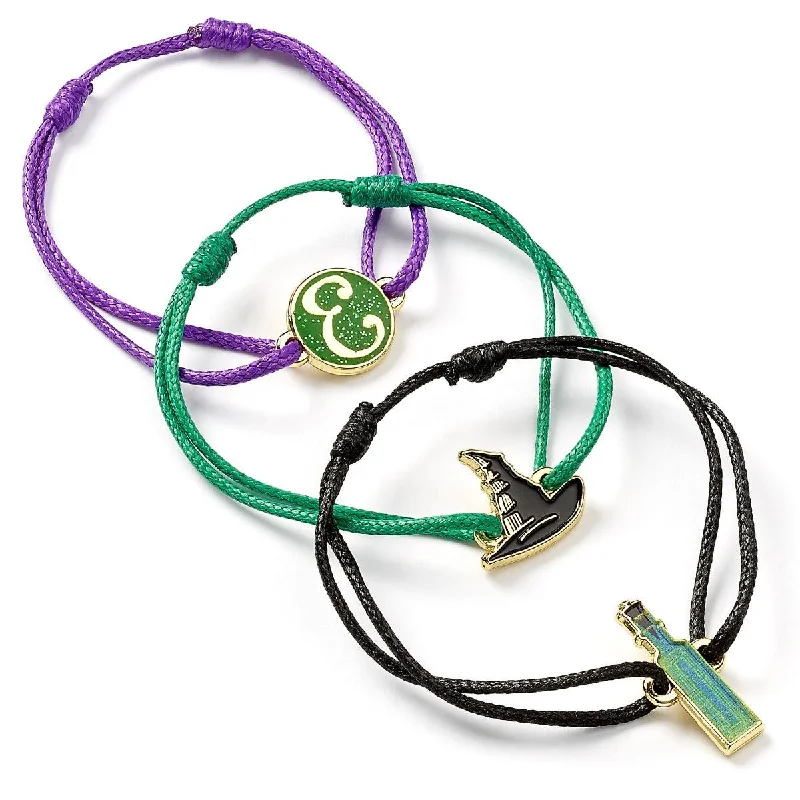 Thin frame bracelets-Wicked Elphaba Friendship Bracelet Set WKBS0002