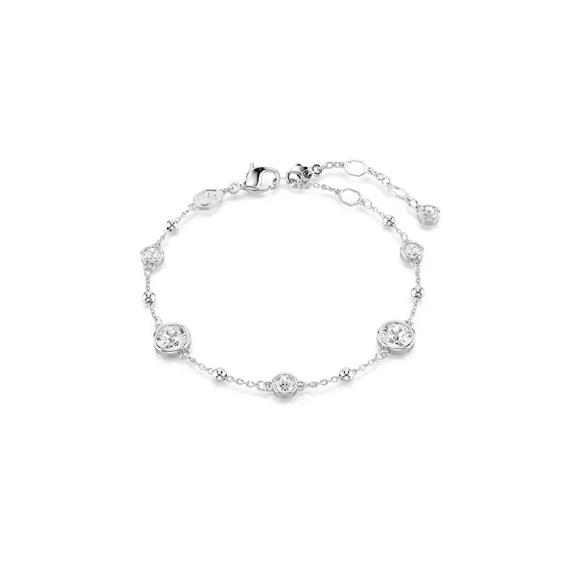 Fox motif bracelets-Imber Rhodium Plated White Round Cut Bracelet 5696079