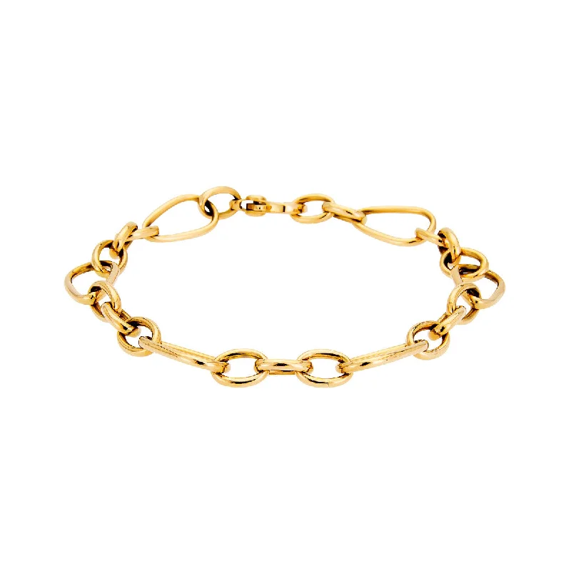 Half moon bangles-Roberto Coin Designer Gold 18K Yellow Gold Chain Bracelet