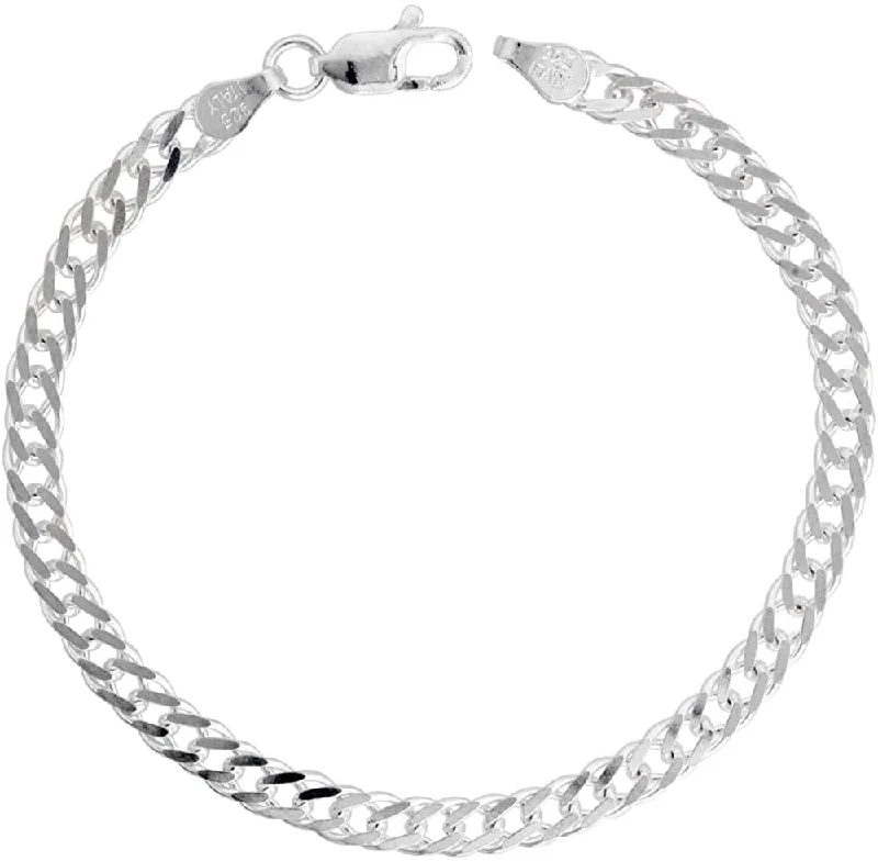 Hawk motif bangles-925 Sterling Silver 6mm Rombo Chain Bracelet For Men And Women