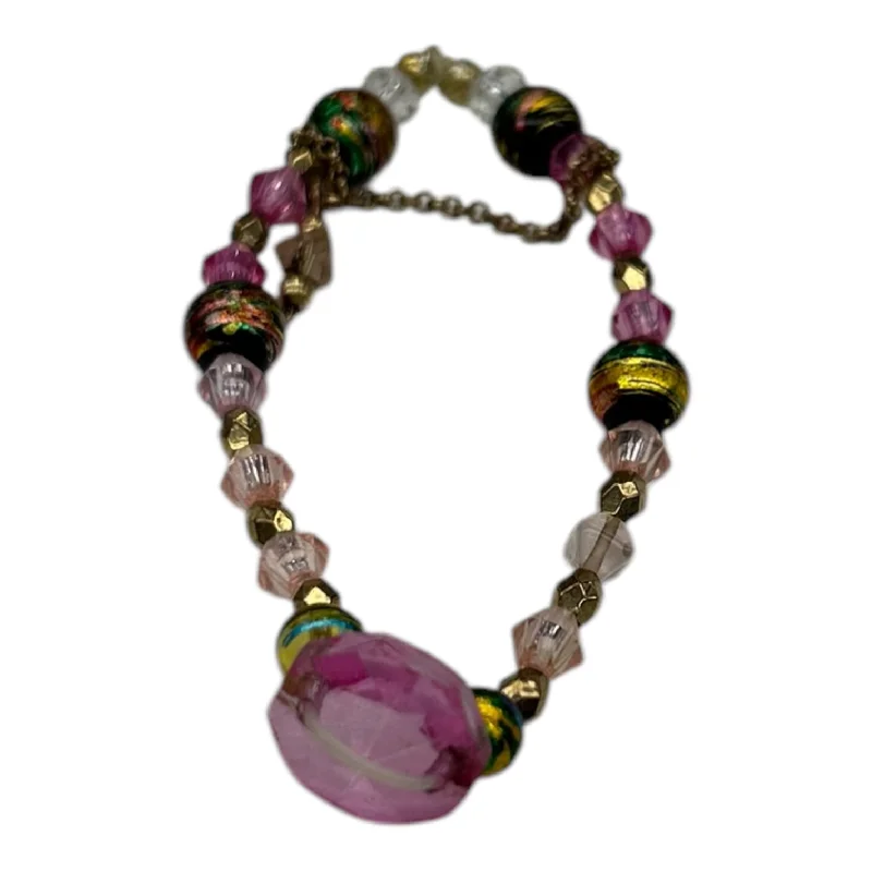 Bead row bangles-Bracelet Beaded By Clothes Mentor In Pink