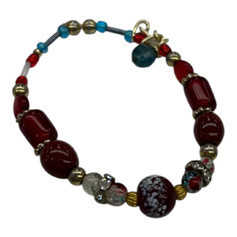 Thin stack bracelets-Bracelet Beaded By Clothes Mentor In Red