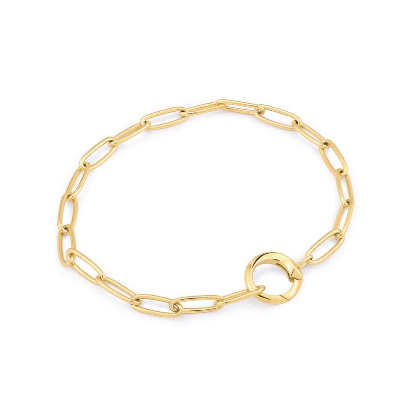 Onyx bead bracelets-Ania Haie Gold Link Charm Chain Connector Bracelet B048-01G