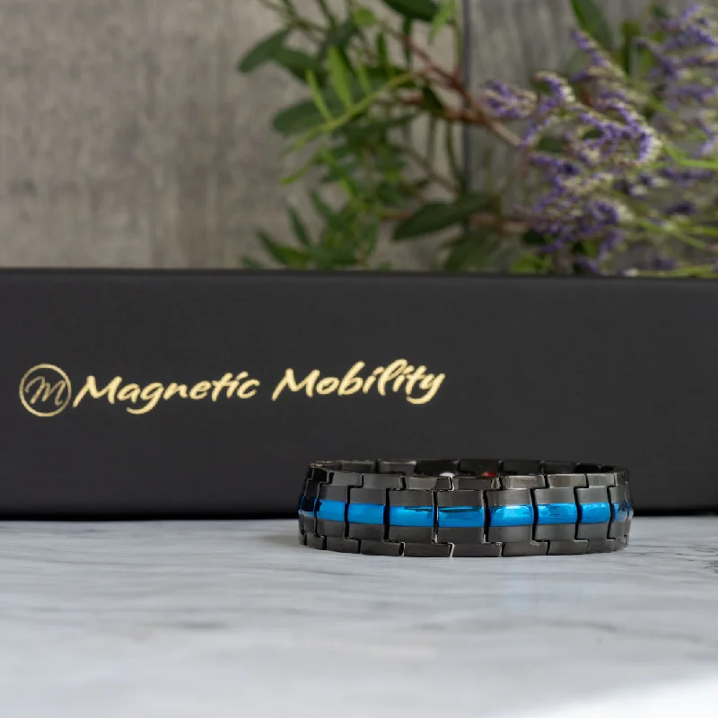 Bead row bangles-Ashe Sky 4in1 Magnetic Bracelet - Double Strength