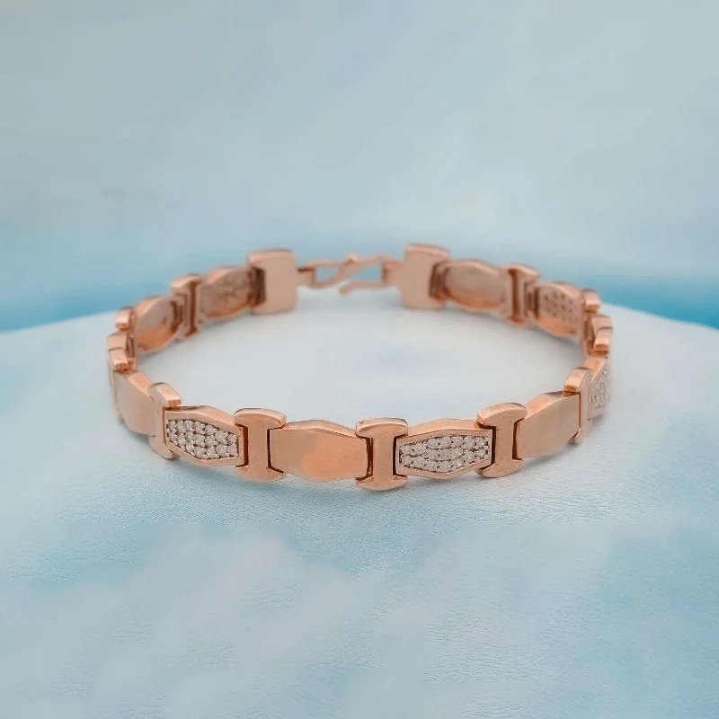 Delicate filigree bangles-Rose Gold Classic Shine Bracelet For Him