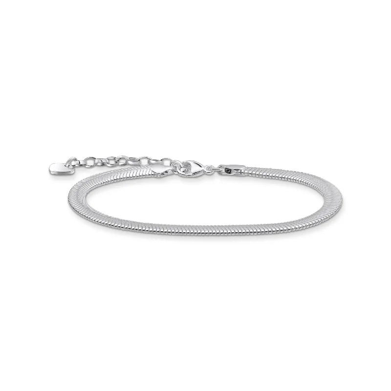 Smooth link bracelets-Sterling Silver Bold Elegance Snake Bracelet A2169-001-21