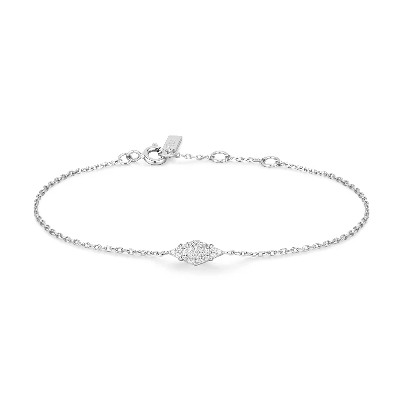 Clustered gem bracelets-Ania Haie Silver Pave Sparkle Bracelet B061-01H