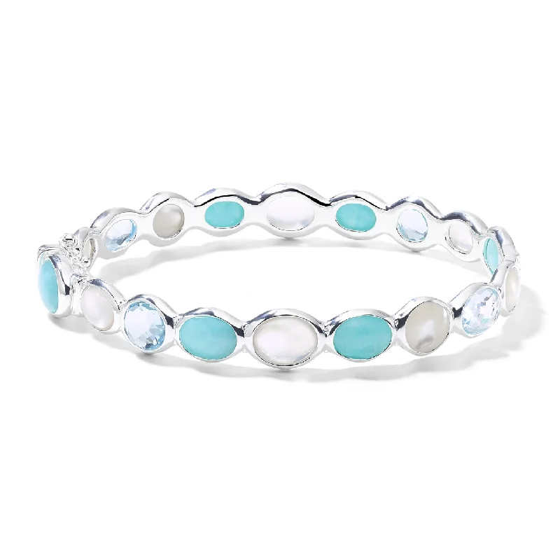 Tide pattern bracelets-IPPOLITA Sterling Silver Luce All Stone Hinged Bracelet